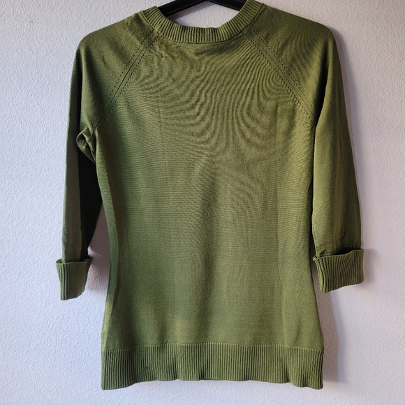 Kenneth Cole Moss Green Silk Blend Sweater - Picture 7 of 10